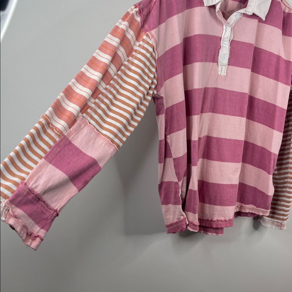 Free People Aster Stripe Tee in Farm Combo Size Small - Picture 6 of 7